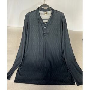 Hardaddy Waffle Print ‎ 3XL -Long Sleeve Button Henley Pullover Casual